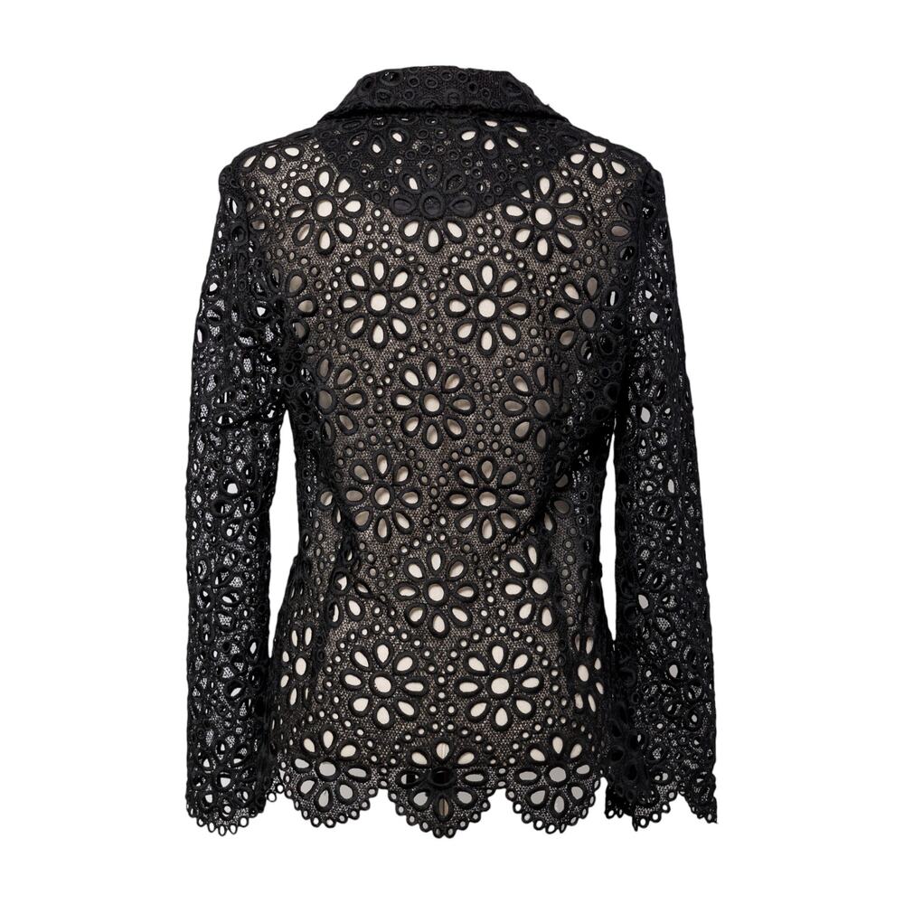 Berek Women's Black Lace Brazer Size L Scalloped Long Sleeve Summer NWT - Picture 3 of 7